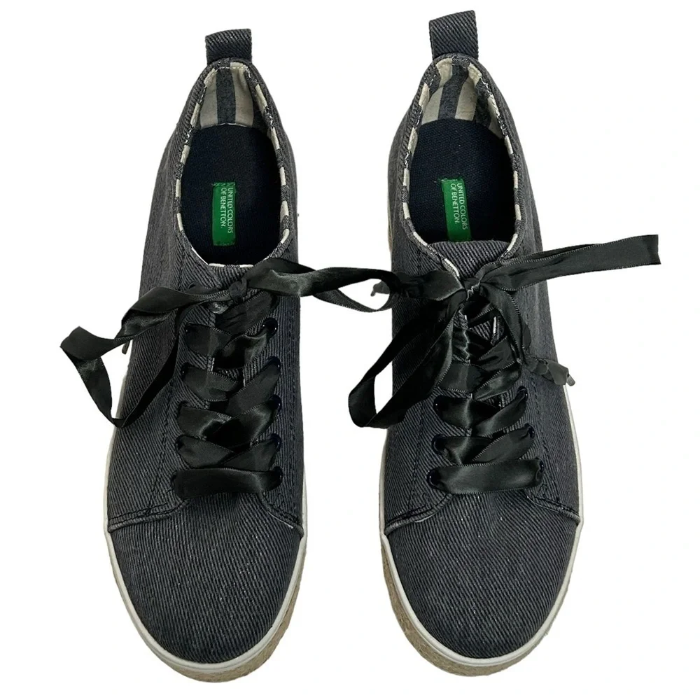 United Colors of Benetton Denim Platform Espadrilles